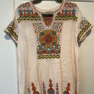Johnny Was Workshop Embroidered Tunic Top – Size Medium